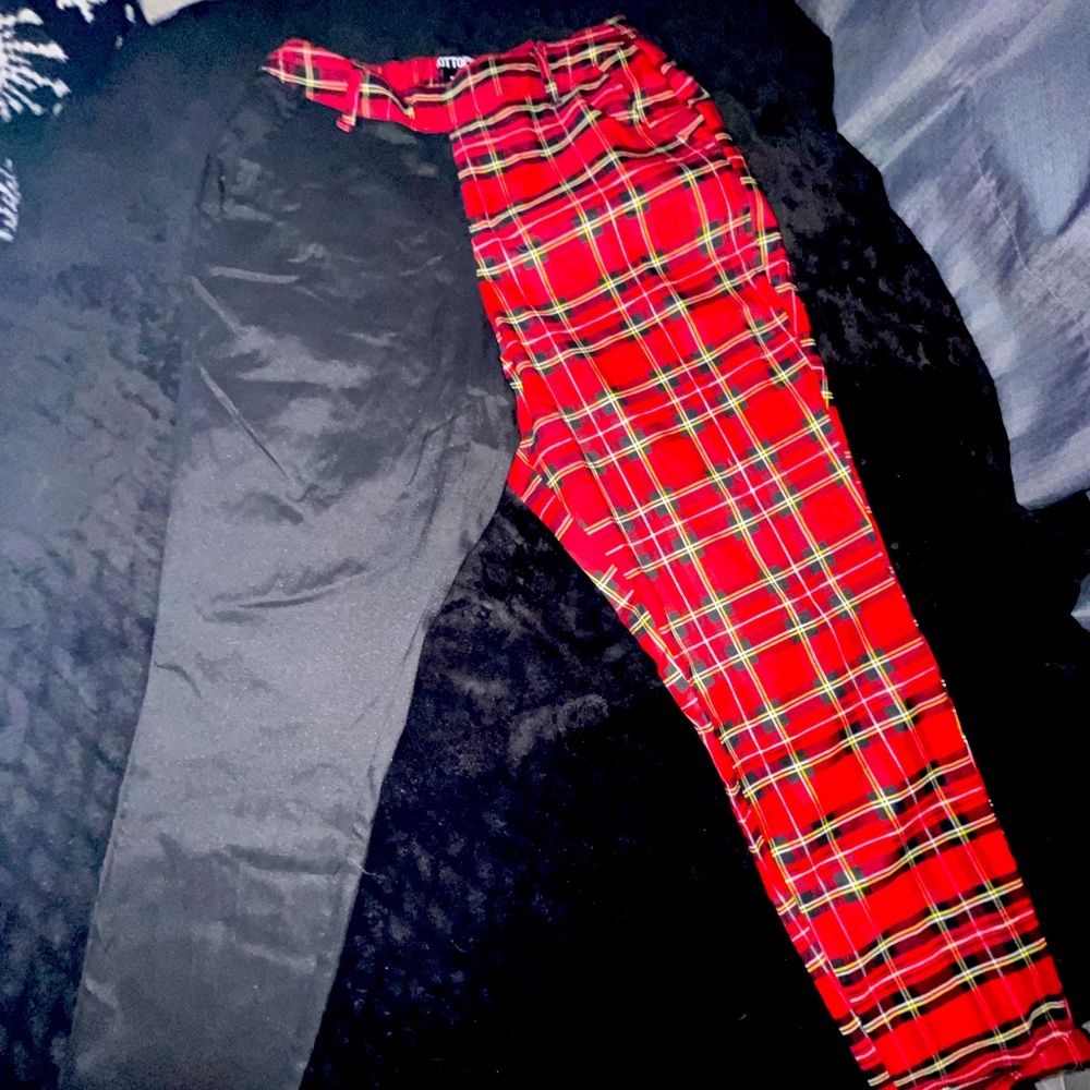 Hot topic half striped pants